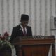 Pj Wali Kota Langsa, Syaridin, saat mengikuti sidang paripurna ke-6 masa persidangan I tahun sidang 2023 dengan agenda penyampaian pendapat akhir fraksi-fraksi DPRK Langsa dan penetapan APBK tahun 2024, di Gedung DPRK Langsa, Senin (27/11). Waspada/Rapian