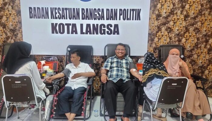 Gaungkan Kepedulian Sesama, Kesbangpol Langsa Donor Darah