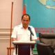 BUPATI Humbahas, Dosmar Banjarnahor memaparkan pengembangan pertanaman jagung di Humbahas di sela penandatanganan kerjasama kemitraan agribisis dengan PT. Indofood Fortuna Makmur. Waspada/Ist