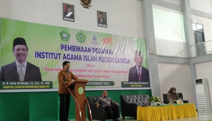 Irjen Kemenag RI Ajak Sivitas Akademika IAIN Langsa Wujudkan Good University Governance
