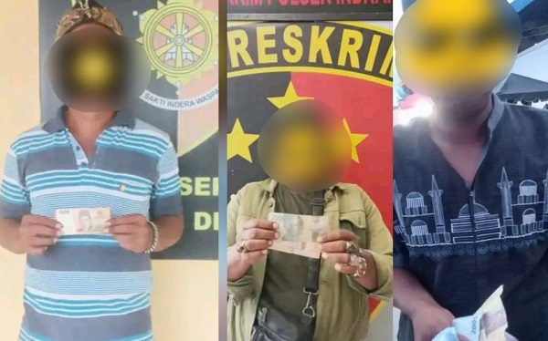 Tiga terduga pungli berkedok uang parkir yang diamankan Polsek jajaran Polres Batubara. Waspada/Ist