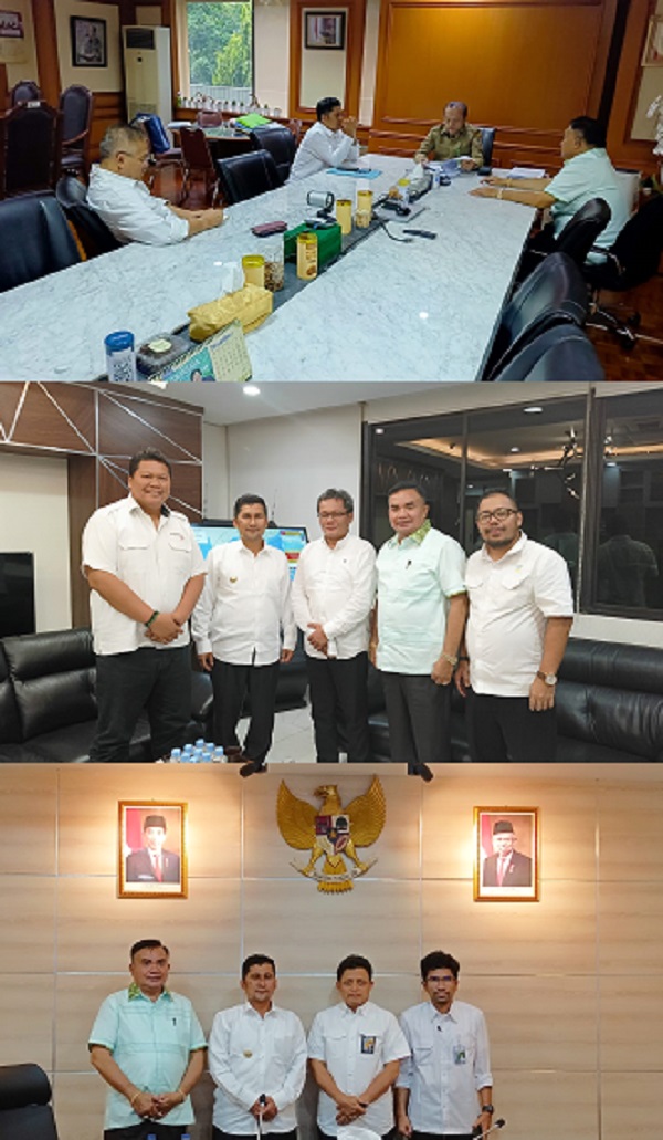 Pj Bupati Syakir didampingi omisi IV DPRRI HM Salim Fakhry mengunjungi empat kementerian dan BNPB Pusat. Waspada/Ist