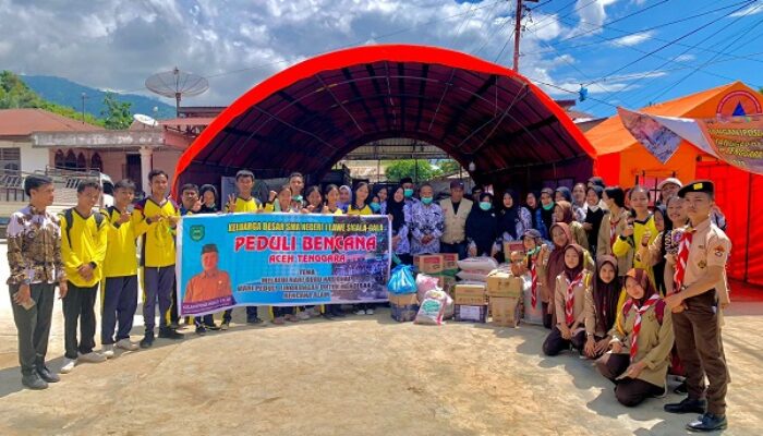 Hari Ini Giliran SMAN 1 Lawe Sigala-gala Salurkan Bantuan