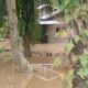 HULU Sungai Besitang meluap, pemukiman warga di Desa Sekoci, Kec. Besitang, terendam banjir. Waspada/Ist