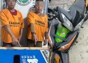 Tim Opsnal Satres Narkoba Polres Pematangsiantar meringkus terduga pelaku, pria RM, 43, dan pria CM, 40, di Jl. Sisingamangaraja, Kel. Setia Negara, Kec. Siantar Sitalasari, Rabu (29/11) pukul 01:00 dan menyita barang bukti sabu, HP dan sepeda motor dari RM dan CM.(Waspada-Ist).