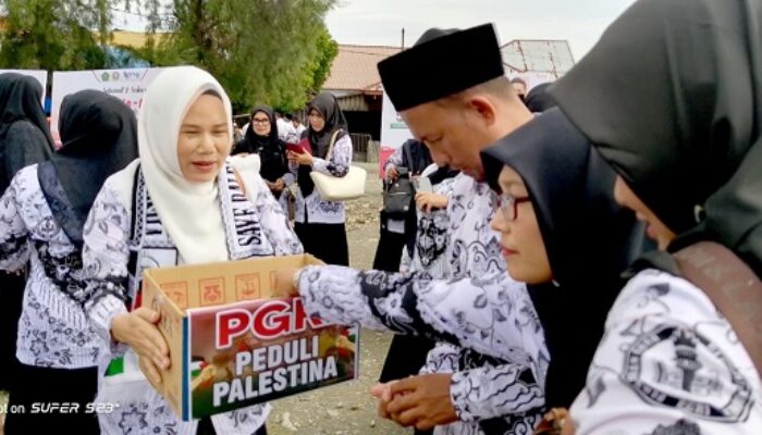 Aksi Solidaritas, Ribuan Guru Di Pidie Galang Dana Untuk Palestina