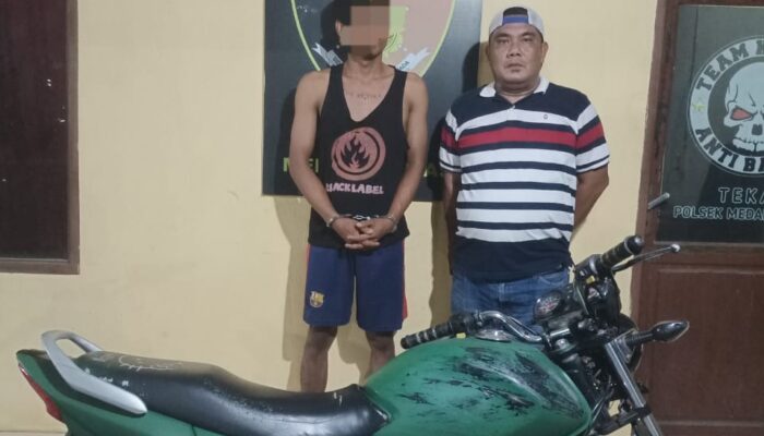 Jual Sepeda Motor Pinjaman, Dewa Nginap Di Polsek Medang Deras