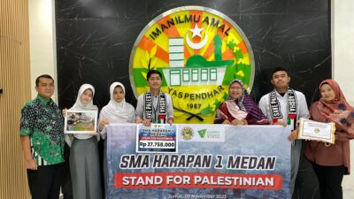 SMA Harapan Medan Donasi Rp27 Juta Untuk Palestina