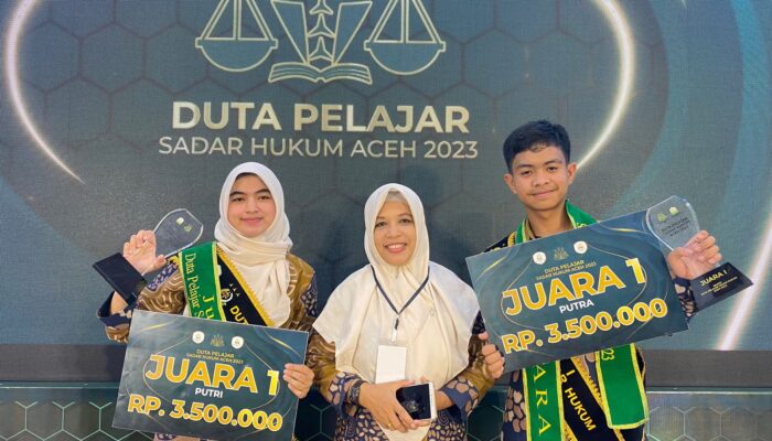 Dua Siswa Sabang Jadi Duta Pelajar Sadar Hukum Aceh 2023