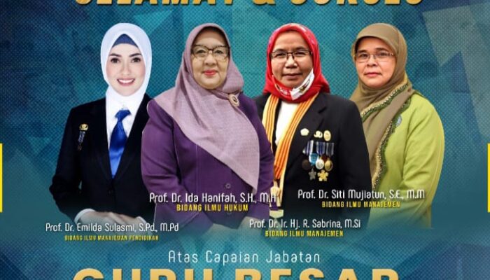 UMSU Kukuhkan Empat Guru Besar Perempuan