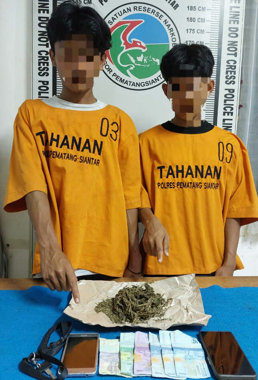 Bawa Ganja, Polres P. Siantar Ringkus 2 Pria