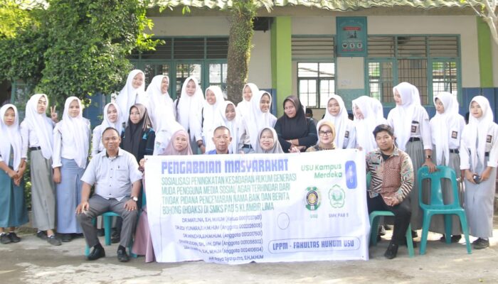 Antisipasi Pelajar Terjerat UU ITE, FH USU Lakukan Pengabdian Masyarakat