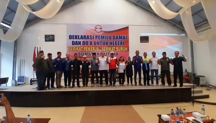Sejumlah Serikat Pekerja/Buruh Di Sumut Deklarasi Pemilu Damai