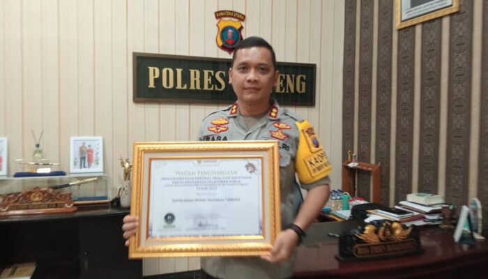 Terima Penghargaan dari Ombudsman RI, Ini Kata Kapolres Tapteng
