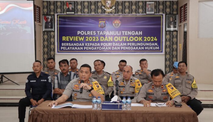Kasus Pidana Ditangani Polres Tapteng Tahun 2023 Menurun 3,78 Persen
