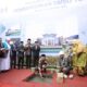 KETUA Umum PP Muhammadiyah Prof. Dr. Haedar Nashir, MSi didampingi Rektor UMSU, Prof Agussani melakukan peletakan batu pertama pembangunan Tower UMSU 17 lantai di Kampus UMSU Jl. Kapten Mukhtar Basri Medan, Sabtu (23/12). Waspada/Ist Waspada/Ist