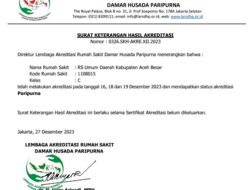 RSUD Aceh Besar Raih Akreditasi Paripurna Dari LARS-DHP