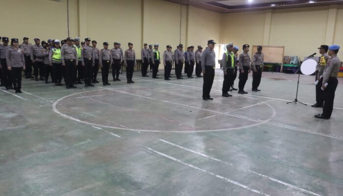 Polres Langkat Laksanakan Apel Pengamanan Ibadah Malam Natal