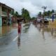 Kampung Babo, Kecamatan Bandar Pusaka, Kabupaten Aceh Tamiang mulai terendam banjir akibat luapan air sungai dikarenakan curah hujan tinggi. (Waspada/Yusri).