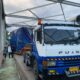 Truk Fuso nopol A 9427 UA yang menghantam besi jembatan di Jalan Lintas Sumatera (jalinsum) Medan-Banda Aceh tepatnya di Desa Rantau Panjang, Kecamatan Rantau Selamat, Kabupaten Aceh Timur yang mengakibatkan macet total, Senin (25/12). Waspada/ist