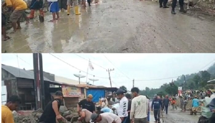 Peduli Bencana, Kapolsek Babul Makmur Lakukan Aksi Gotroy
