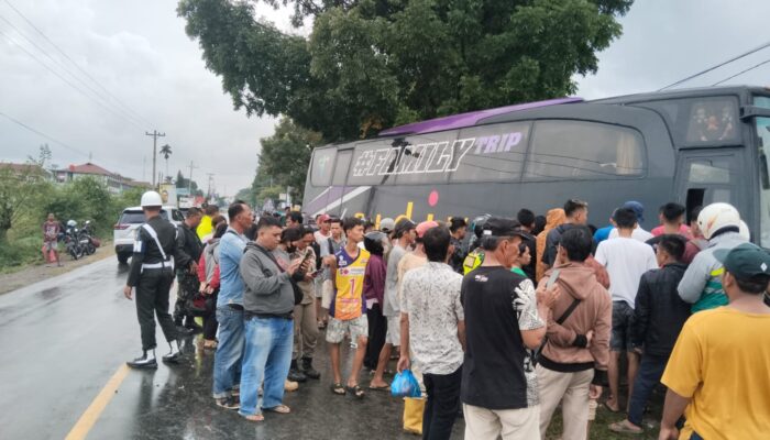 Bus Eldivo Kontra Sepeda Motor, 1 Personel Koramil 05 Serbalawan Tewas