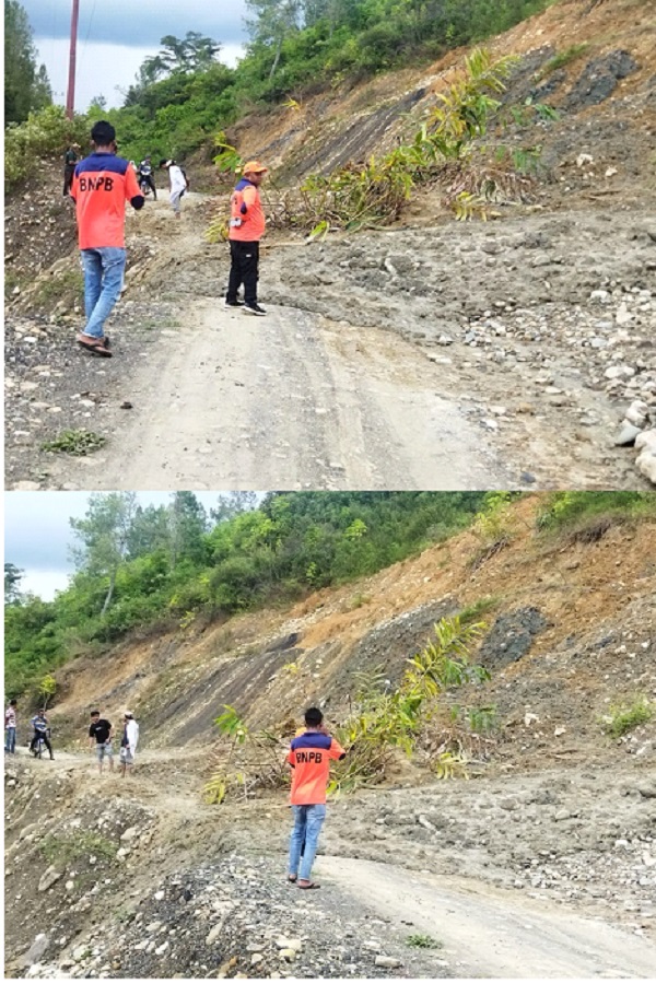 Hujan deras yang melanda Kabupaten Gayo Lues menyebabkan terjadinya longsor di Desa Setul, Kecamatan Teripe Jaya, Kabupaten Gayo Lues, Rabu (6/12). (Waspada/Ist)