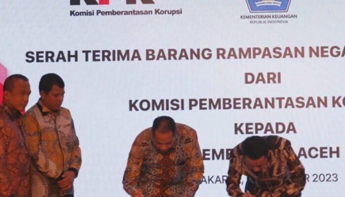Pemerintah Aceh Terima Hibah Barang Rampasan Negara Dari KPK RI