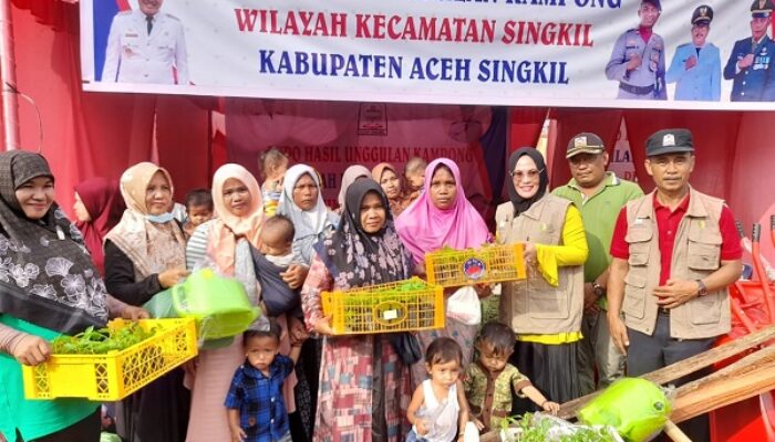 Galakkan B2SA, Ketua PKK Serahkan Bantuan Benih Sayuran Dan Alat