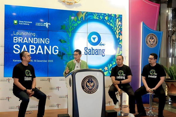 Menparekraf Sandiaga Uno ketika meluncurkan Branding pariwisata Sabang. (Waapada/TZ)