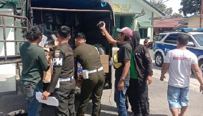 Subdenpom R.Prapat Tangkap Truk Angkut Rokok Ilegal