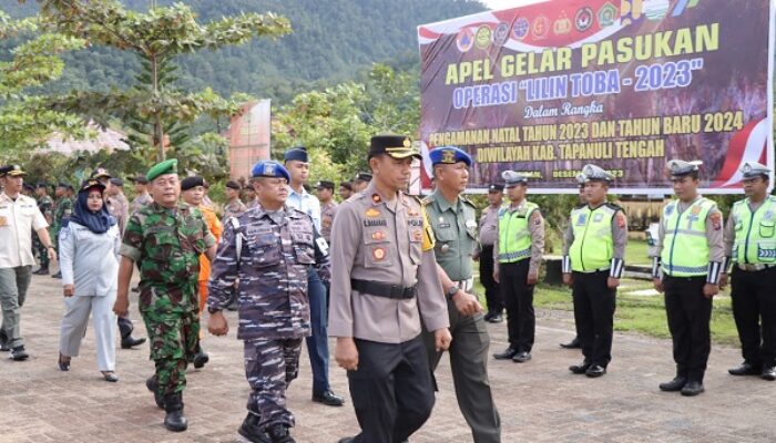 Polres Tapteng Apel Gelar Pasukan Operasi Lilin Toba 2023 Pengamanan Nataru