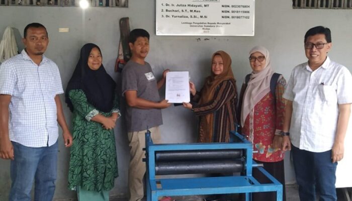 Dosen FT Dan FMIPA USU Terapkan Teknologi Tepat Guna Pengikis Bulu Pada Kulit Sapi