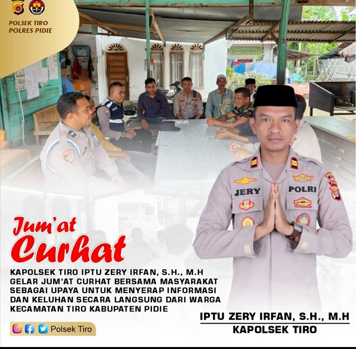 Kapolsek Tiro Tampung Apirasi Warga