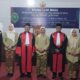 Ketua Pengadilan Tinggi (KPT) Banda Aceh Dr. Suharjono melantik dan mengambil sumpah empat hakim KPN dijajaran PT BNA di gedung PT Banda Aceh, Jumat (01/12/23). (Waspada/T.Mansursyah)
