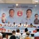 Rapat Konsolidasi relawan bersama Tim Kemenangan Sumatera Utara yang dipimpin langsung Ketua Tim Pemenangan Ade Jona Prasetyo bertempat di Rumah Kemenangan Prabowo Gibran Jalan Tembakau Deli Medan. Waspada/ist