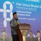 Kakanwil Kemenag Sumut, H. Ahmad Qosbi saat kegiatan Resepsi Hari Amal Bhakti ke-78 Kemenag RI di Asrama Haji Medan. Waspada/Anum Saskia