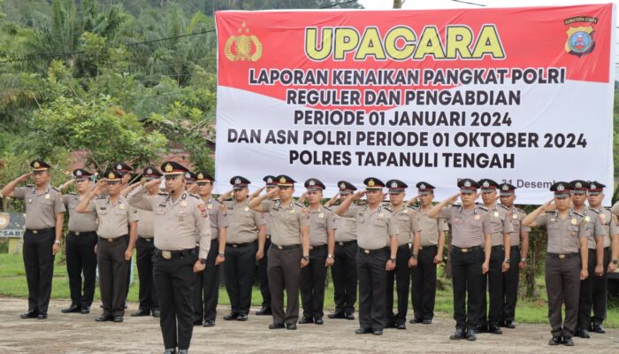 31 Personel Polres Tapteng Naik Pangkat