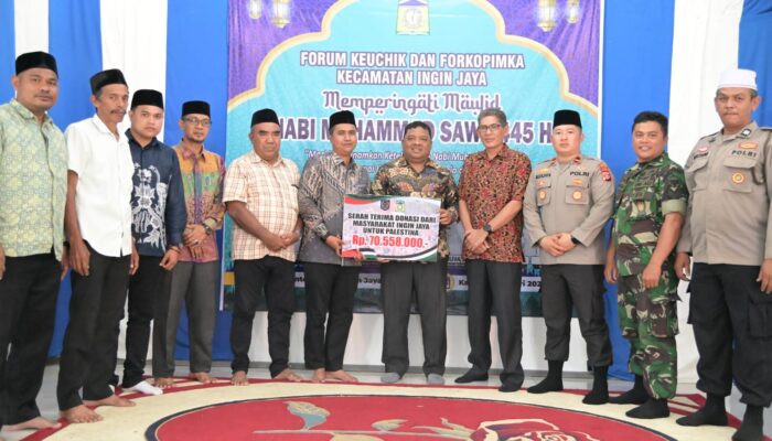 Sekda Aceh Besar Terima Donasi Palestina Dari Ingin Jaya