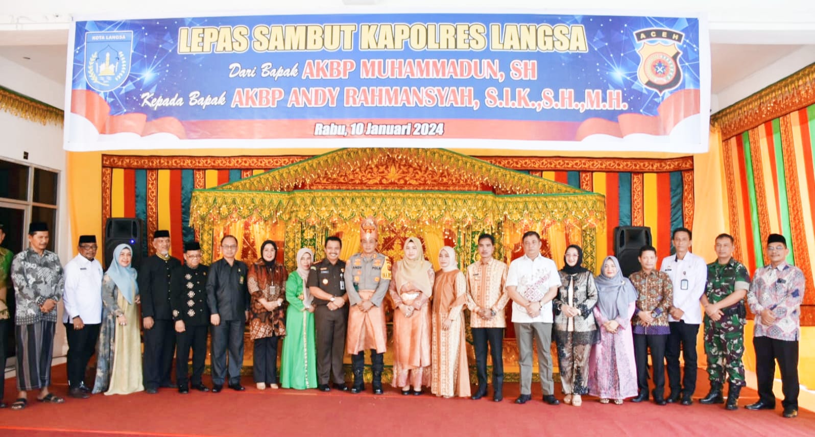 Pj Wali Kota Langsa Pisah Sambut Kapolres