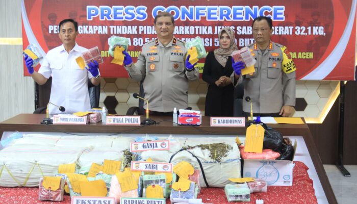 Januari 2024, Polda Aceh Berhasil Ungkap 46 Kasus Narkotika