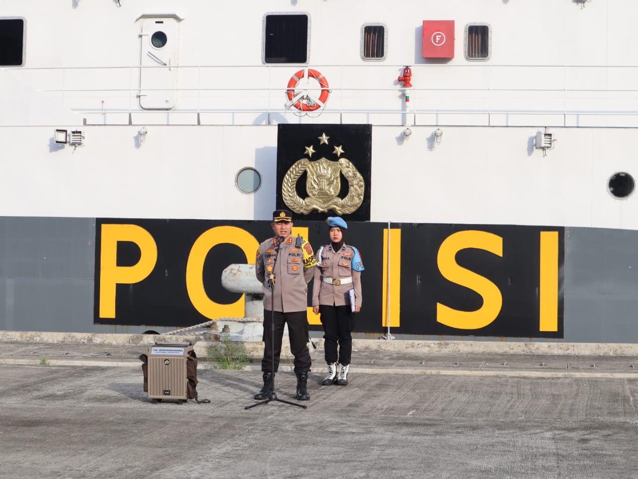 Anggota Polres Sabang Dan Personel KM Wisangfeni 8005 Apel Bersama