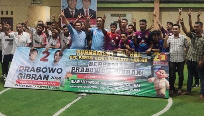 Alsado Juara Turnamen Futsal Gerindra Kota Langsa