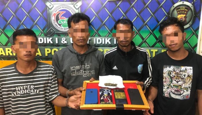Miliki Ganja Siap Pakai, 4 Pemuda Abdya Diamankan Polisi