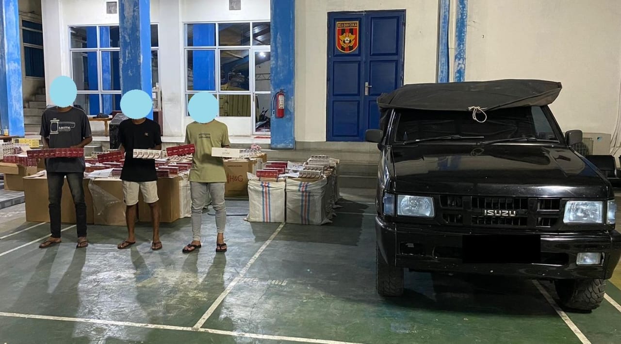 BC Langsa Gagalkan Peredaran Rokok Ilegal Di Aceh Timur