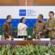 Gubernur Bank Indonesia (BI), Perry Warjiyo dalam Konferensi KSSK (Komite Stabilitas Sistem Keuangan) bersama Menteri Keuangan selaku ketua KSSK, Ketua Dewan Komisioner Otoritas Jasa Keuangan (OJK) dan Ketua Dewan Komisioner Lembaga Penjamin Simpanan (LPS) di Jakarta, Selasa (30/1).
