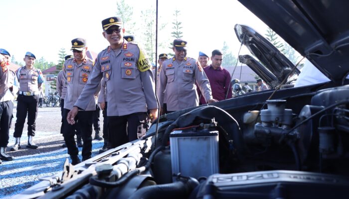Kapolres Bener Meriah Cek Kelengkapan Kendaraan Dinas Personel