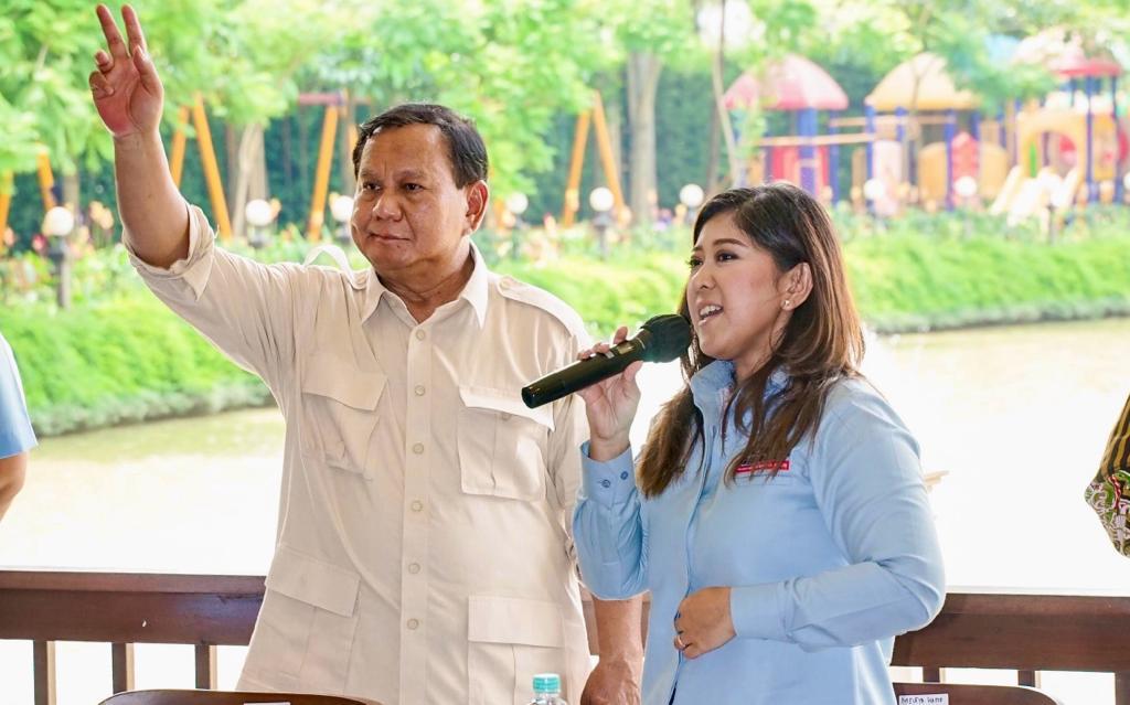 MENTERI Pertahanan (Menhan) Prabowo Subianto (kiri) dan Ketua Komisi I DPR Meutya Hafid. Waspada/Ist