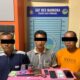 Tiga orang ini terlibat kasus sabu diamankan di Mapolres Agara. Waspada/Seh Muhammad Amin
