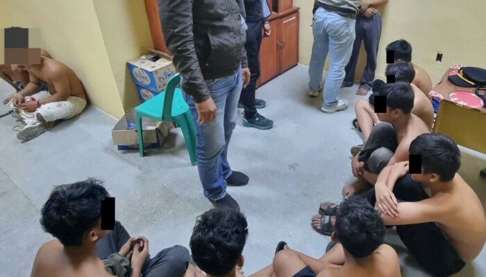Polres P.Siantar Amankan 10 Pemuda Dan Satu Parang